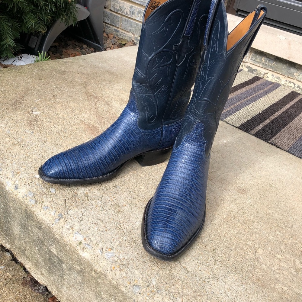 Lucchese classic blue lizard cowboy boots